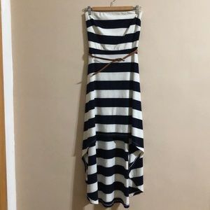 Strapless high-low dress